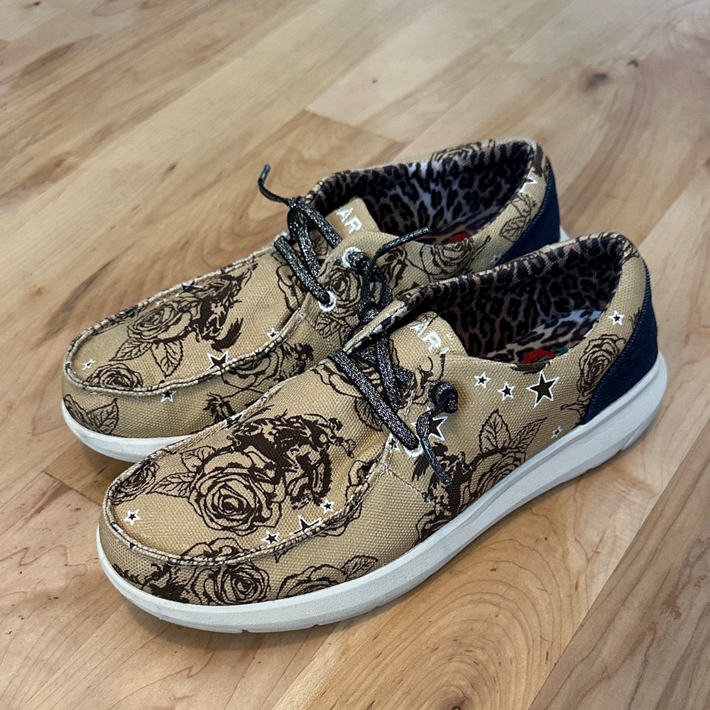 Ariat Tan and Black Floral Women's Shoes